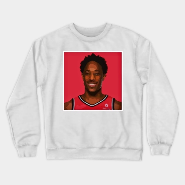 DeMar DeRozab Crewneck Sweatshirt by Playful Creatives